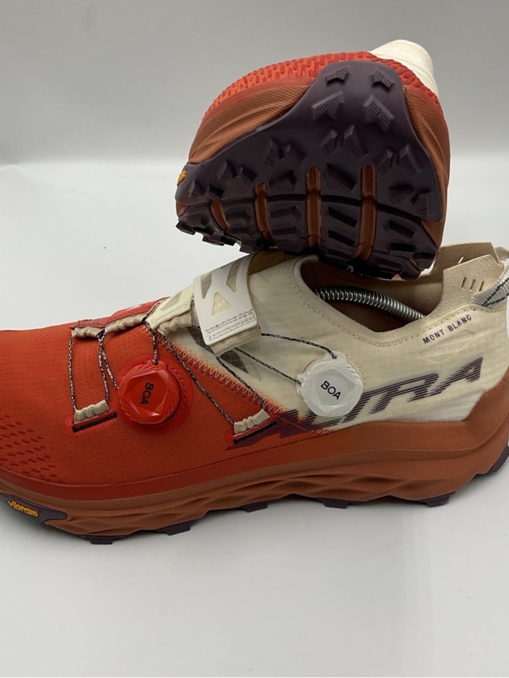 Altra Men’s Trail Running Shoes in Orange and Cream with BOA Closures